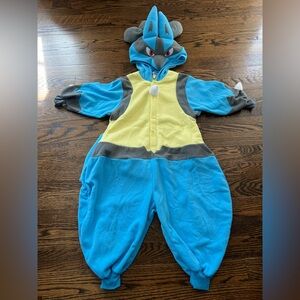 Kids Pokemon Lucario Costume with Poke Ball Treat Bucket - One Size